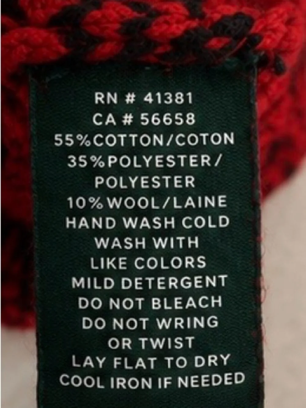 Lauren Ralph Lauren XL Red Black Fair Isle Sweater Wool Blend Holiday Nordic Pul